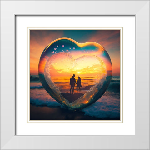 Love Is In The Air 12 White Modern Wood Framed Art Print with Double Matting by Heere, Ray