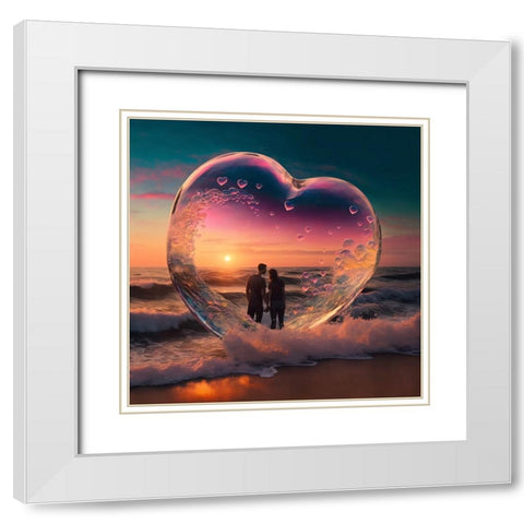Love Is In The Air 13 White Modern Wood Framed Art Print with Double Matting by Heere, Ray