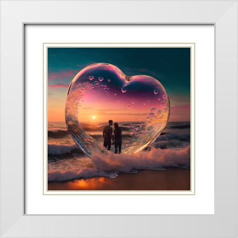 Love Is In The Air 13 White Modern Wood Framed Art Print with Double Matting by Heere, Ray