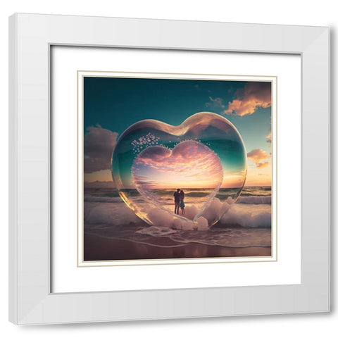 Love Is In The Air 15 White Modern Wood Framed Art Print with Double Matting by Heere, Ray