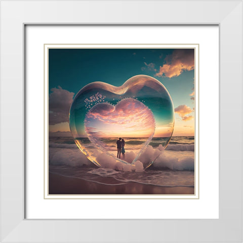 Love Is In The Air 15 White Modern Wood Framed Art Print with Double Matting by Heere, Ray