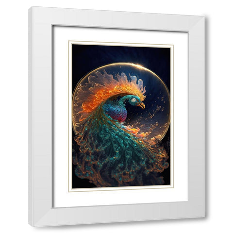 Proud Peacocks 12 White Modern Wood Framed Art Print with Double Matting by Heere, Ray