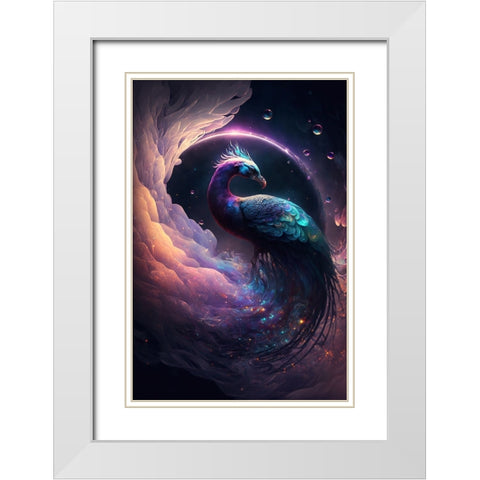 Proud Peacocks 23 White Modern Wood Framed Art Print with Double Matting by Heere, Ray
