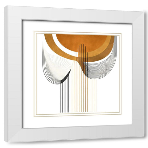 Mid Century Abstract Painting 4 White Modern Wood Framed Art Print with Double Matting by Heere, Ray
