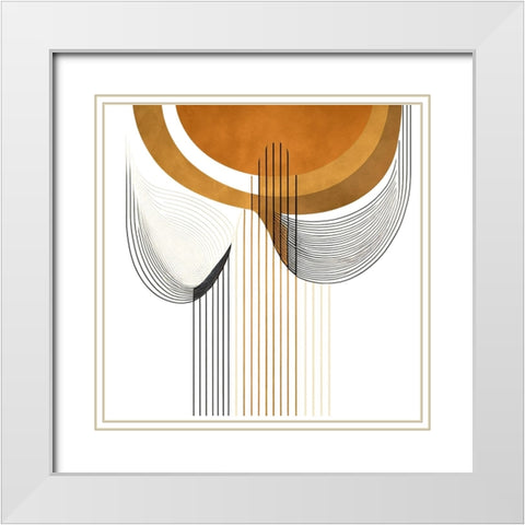 Mid Century Abstract Painting 4 White Modern Wood Framed Art Print with Double Matting by Heere, Ray