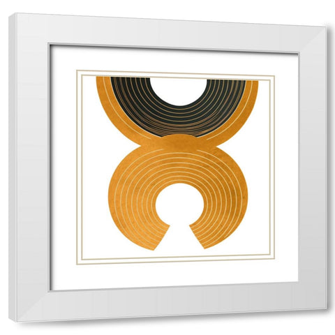 Mid Century Abstract Painting 11 White Modern Wood Framed Art Print with Double Matting by Heere, Ray