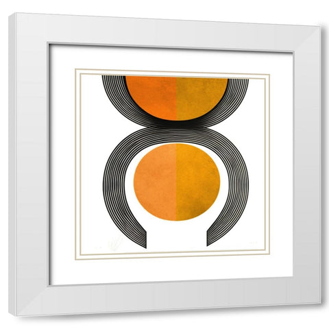 Mid Century Abstract Painting 14 White Modern Wood Framed Art Print with Double Matting by Heere, Ray