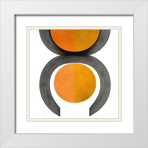 Mid Century Abstract Painting 14 White Modern Wood Framed Art Print with Double Matting by Heere, Ray