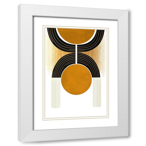 Mid Century Abstract Painting 16 White Modern Wood Framed Art Print with Double Matting by Heere, Ray