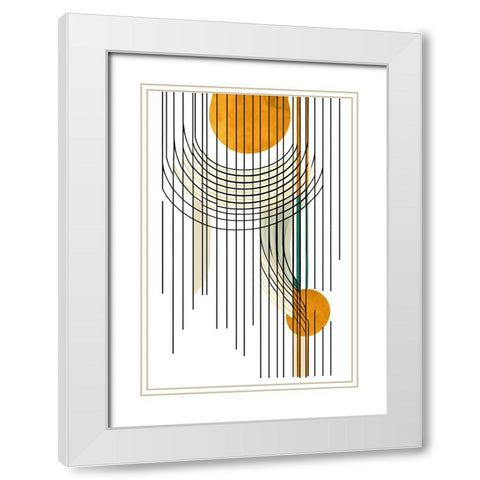 Mid Century Abstract Painting 21 White Modern Wood Framed Art Print with Double Matting by Heere, Ray