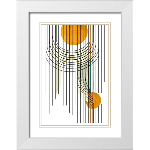 Mid Century Abstract Painting 21 White Modern Wood Framed Art Print with Double Matting by Heere, Ray