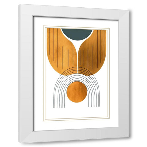 Mid Century Abstract Painting 26 White Modern Wood Framed Art Print with Double Matting by Heere, Ray