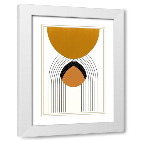 Mid Century Abstract Painting 30 White Modern Wood Framed Art Print with Double Matting by Heere, Ray