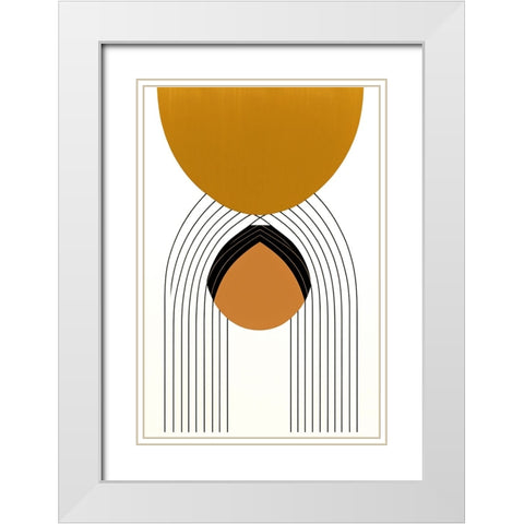 Mid Century Abstract Painting 30 White Modern Wood Framed Art Print with Double Matting by Heere, Ray