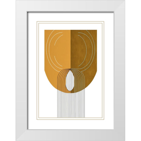 Mid Century Abstract Painting 32 White Modern Wood Framed Art Print with Double Matting by Heere, Ray