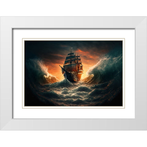 The Flying Dutchman 5 White Modern Wood Framed Art Print with Double Matting by Heere, Ray