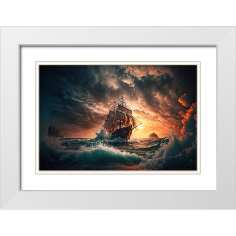 The Flying Dutchman 6 White Modern Wood Framed Art Print with Double Matting by Heere, Ray