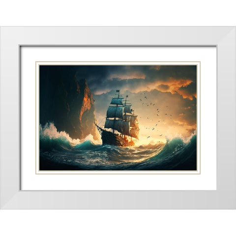 The Flying Dutchman 7 White Modern Wood Framed Art Print with Double Matting by Heere, Ray