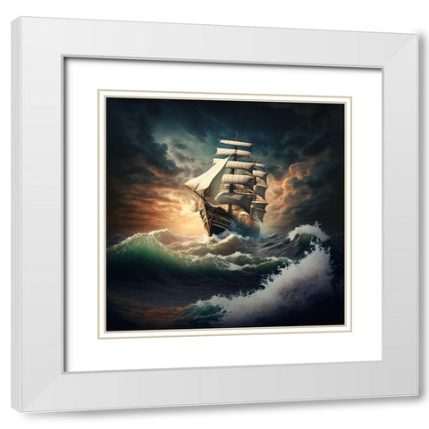 The Flying Dutchman 14 White Modern Wood Framed Art Print with Double Matting by Heere, Ray
