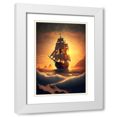 The Flying Dutchman 16 White Modern Wood Framed Art Print with Double Matting by Heere, Ray