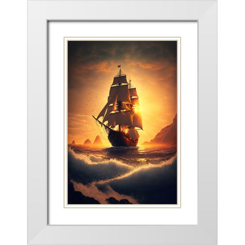 The Flying Dutchman 16 White Modern Wood Framed Art Print with Double Matting by Heere, Ray