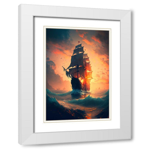 The Flying Dutchman 18 White Modern Wood Framed Art Print with Double Matting by Heere, Ray