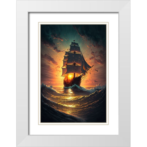 The Flying Dutchman 20 White Modern Wood Framed Art Print with Double Matting by Heere, Ray