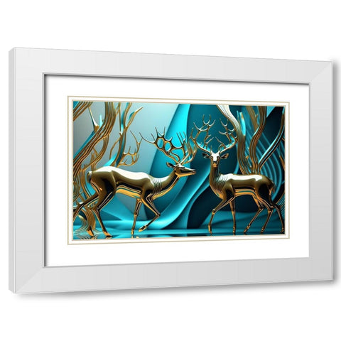 Metallic Majesty 9 White Modern Wood Framed Art Print with Double Matting by Heere, Ray