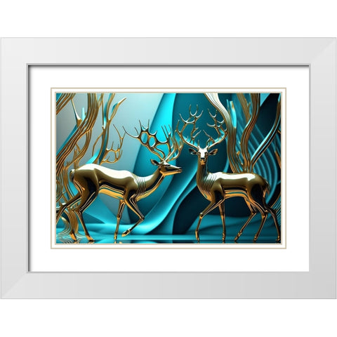 Metallic Majesty 9 White Modern Wood Framed Art Print with Double Matting by Heere, Ray