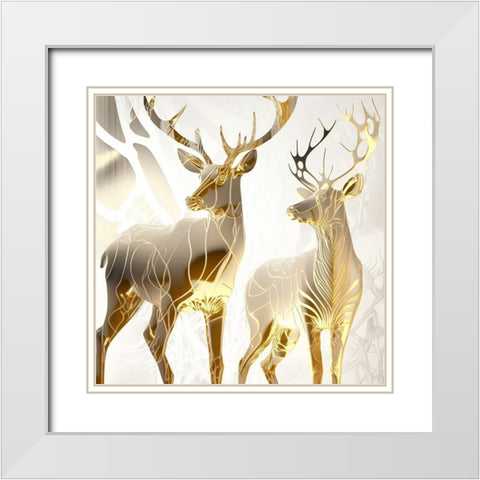 Metallic Majesty 14 White Modern Wood Framed Art Print with Double Matting by Heere, Ray