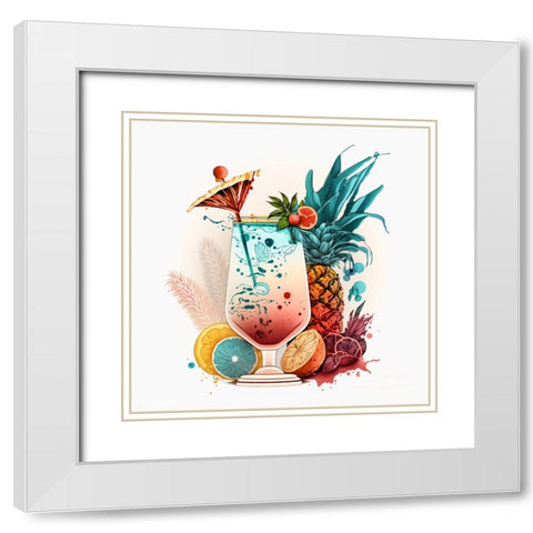 Mid Century Cocktails And Drinks 17 White Modern Wood Framed Art Print with Double Matting by Heere, Ray
