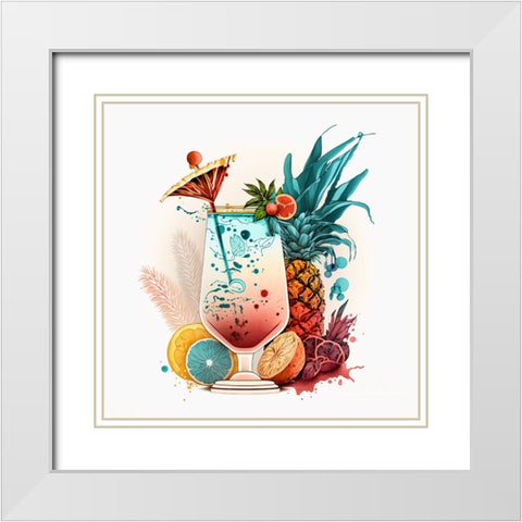 Mid Century Cocktails And Drinks 17 White Modern Wood Framed Art Print with Double Matting by Heere, Ray