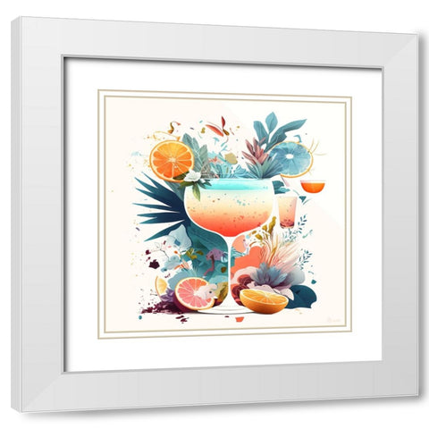 Mid Century Cocktails And Drinks 18 White Modern Wood Framed Art Print with Double Matting by Heere, Ray