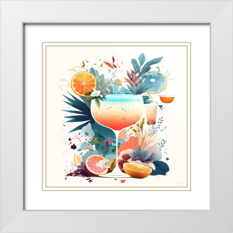 Mid Century Cocktails And Drinks 18 White Modern Wood Framed Art Print with Double Matting by Heere, Ray