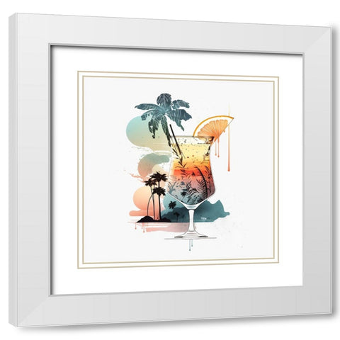 Mid Century Cocktails And Drinks 19 White Modern Wood Framed Art Print with Double Matting by Heere, Ray