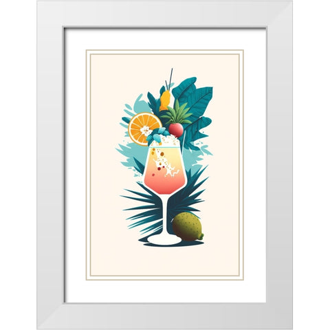 Mid Century Cocktails And Drinks 27 White Modern Wood Framed Art Print with Double Matting by Heere, Ray