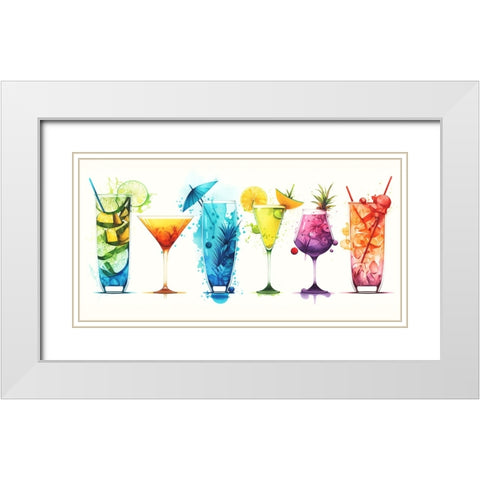 Mid Century Cocktails And Drinks 28 White Modern Wood Framed Art Print with Double Matting by Heere, Ray