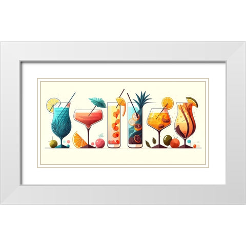 Mid Century Cocktails And Drinks 29 White Modern Wood Framed Art Print with Double Matting by Heere, Ray