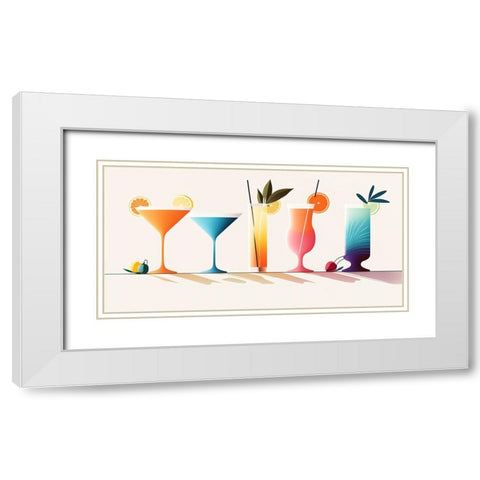 Mid Century Cocktails And Drinks 30 White Modern Wood Framed Art Print with Double Matting by Heere, Ray