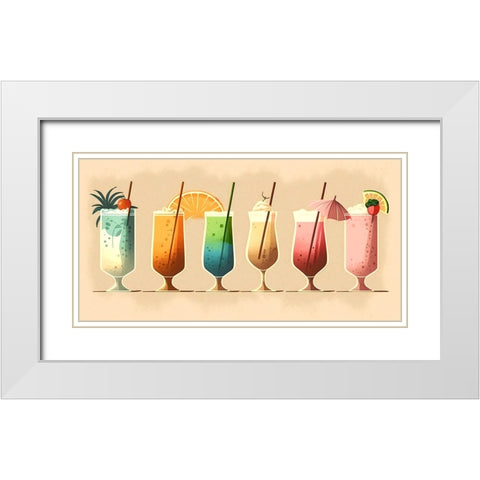 Mid Century Cocktails And Drinks 31 White Modern Wood Framed Art Print with Double Matting by Heere, Ray