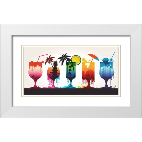 Mid Century Cocktails And Drinks 32 White Modern Wood Framed Art Print with Double Matting by Heere, Ray