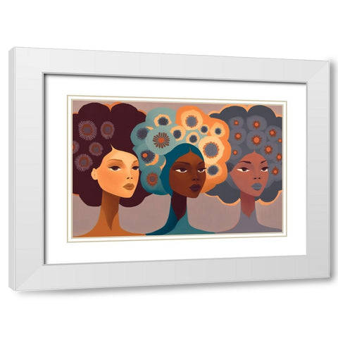 Mid Century Diversity Portraits 13 White Modern Wood Framed Art Print with Double Matting by Heere, Ray