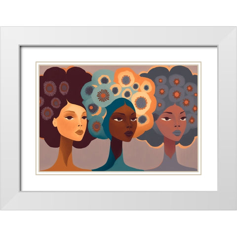 Mid Century Diversity Portraits 13 White Modern Wood Framed Art Print with Double Matting by Heere, Ray