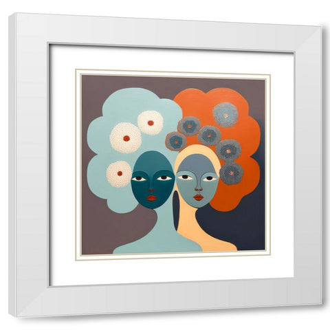 Mid Century Diversity Portraits 14 White Modern Wood Framed Art Print with Double Matting by Heere, Ray