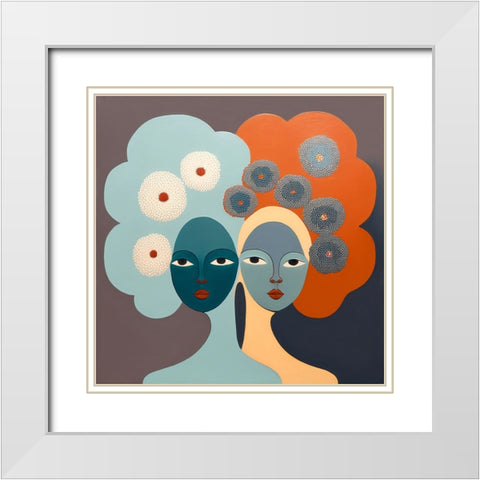 Mid Century Diversity Portraits 14 White Modern Wood Framed Art Print with Double Matting by Heere, Ray