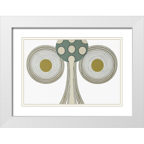 Mid Century Tree Of Life 2 White Modern Wood Framed Art Print with Double Matting by Heere, Ray