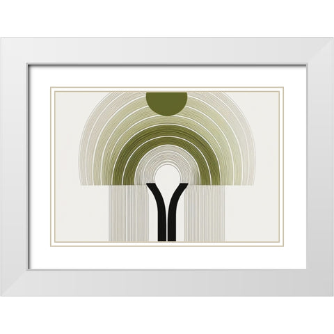 Mid Century Tree Of Life 6 White Modern Wood Framed Art Print with Double Matting by Heere, Ray