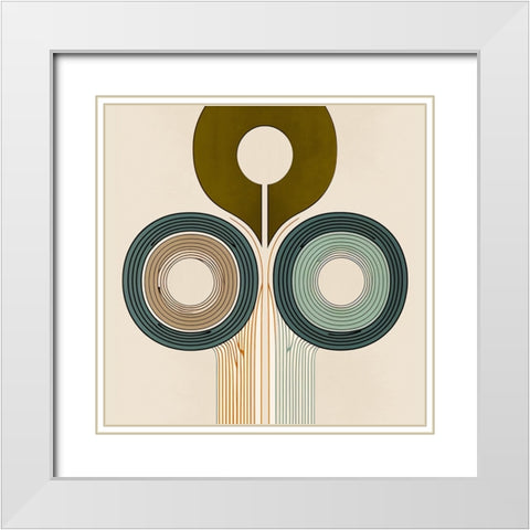 Mid Century Tree Of Life 12 White Modern Wood Framed Art Print with Double Matting by Heere, Ray