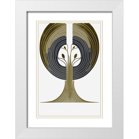Mid Century Tree Of Life 17 White Modern Wood Framed Art Print with Double Matting by Heere, Ray
