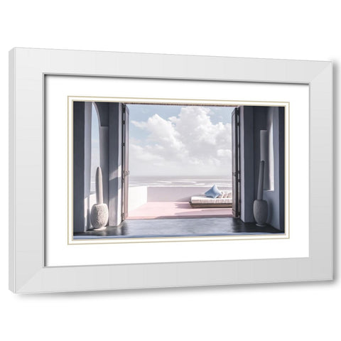 Architectural Photography Balconies 5 White Modern Wood Framed Art Print with Double Matting by Heere, Ray